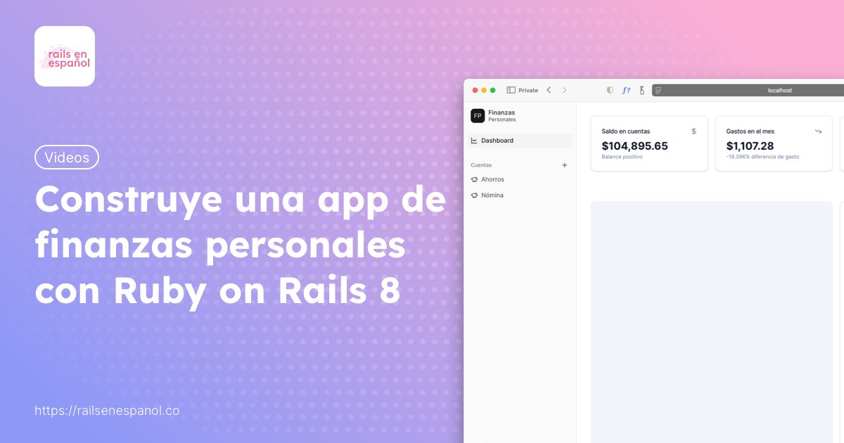 Ayer comenté que estoy trabajando en una serie de videos en español sobre cómo hacer una aplicación de Finanzas Personales con Ruby on Rails 8.

Mantente al tanto, en railsenespanol.co/rails-8

Si conoces a alguien que le pueda interesar, comparte el enlace.