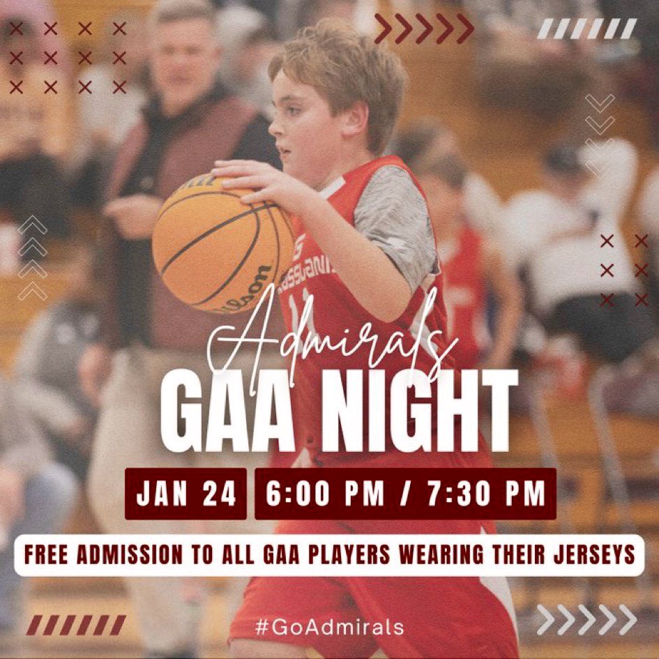 Game Day at Home vs Ravenwood 🏀⚓️

Girls Varsity at 6:00 pm
Boys to follow 

#BlueAndWhiteOut 🔵⚪️
#GAAnight FREE entry for GAA players wearing their jersey