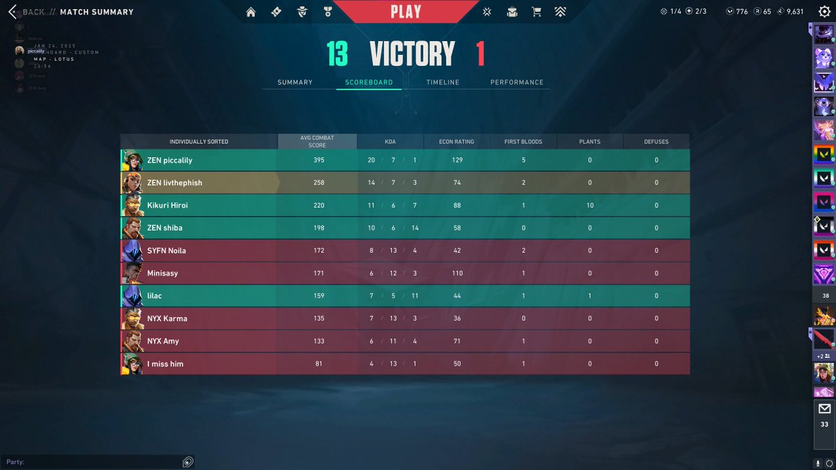 First game 13-1 Vs NYX ☆