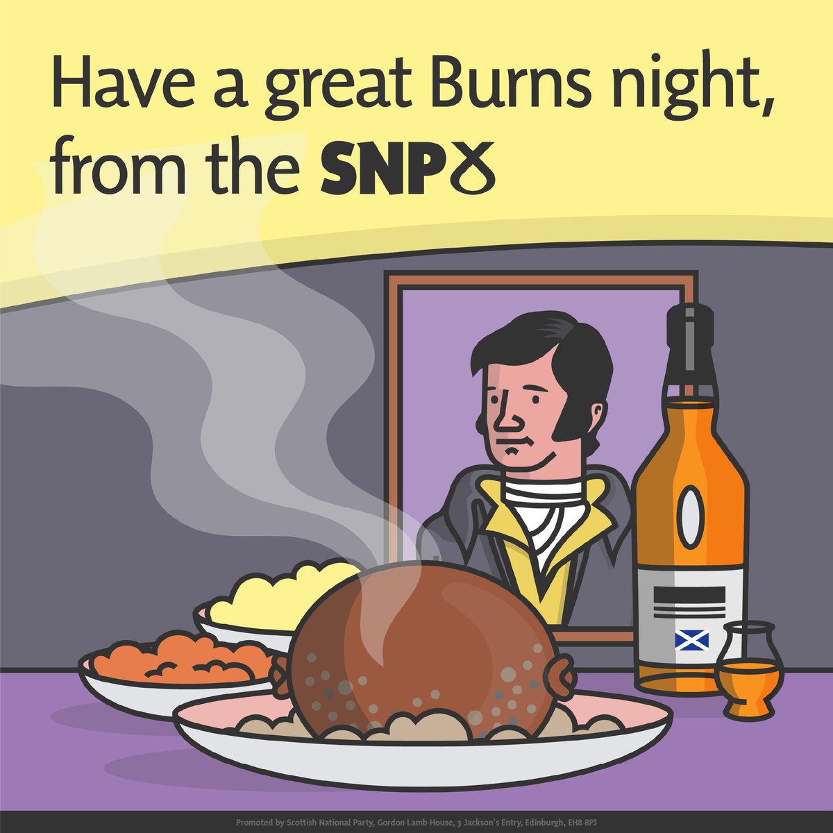 theSNP's tweet photo. 🏴󠁧󠁢󠁳󠁣󠁴󠁿 Wishing everyone in Scotland and across the world a very happy Burns Night.

 It’s comin yet for a’ that... https://t.co/2NQO0R7zGL