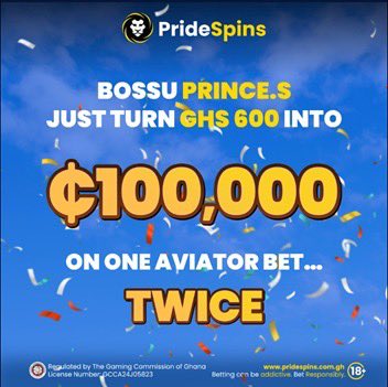 K_agyapong7's tweet photo. Time to let your pride shine bright! Spin that Aviator and make it rain with GHS 100,000
#WinWithPride
https://t.co/Wu2KauH7OJ https://t.co/dndk91tmRA