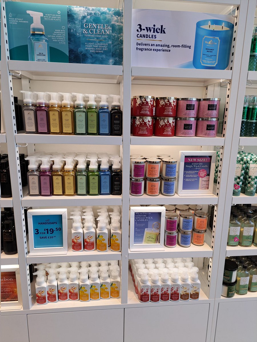 shazza330's tweet photo. 💫 Next Warrington Gemini,
current Bath and Body Works offers 💫
3-Wick Candles, 2 for £39 
Handsoaps, 3 for £19.50
Pocketbacs, 5 for £15
Mini Bodycare, 4 for £25
#Warrington  #RetailTherapy 🛍
#bathandbodyworks
#BathandBodyWorksuk https://t.co/RTBBxjFkU4