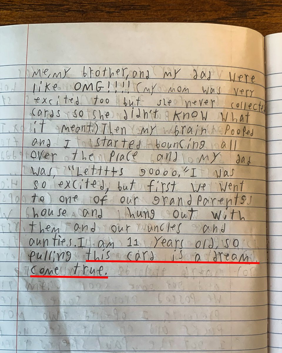 Topps's tweet image. The 11-year-old collector who pulled the Paul Skenes 1/1 Debut Patch card just shared his journal entries…

It’s an absolute MUST-READ 🥹❤️