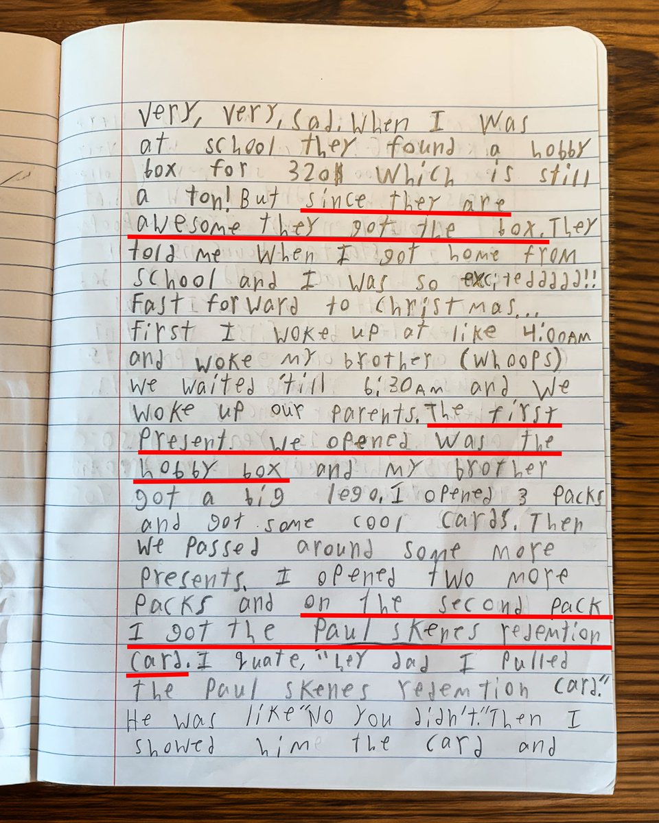Topps's tweet image. The 11-year-old collector who pulled the Paul Skenes 1/1 Debut Patch card just shared his journal entries…

It’s an absolute MUST-READ 🥹❤️