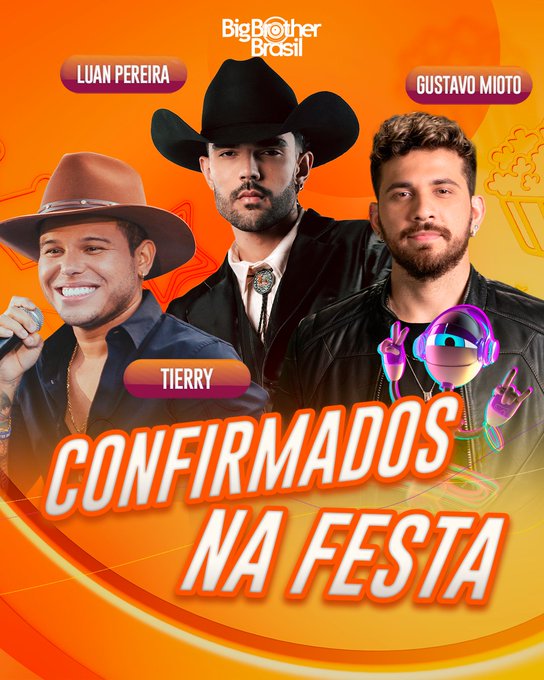 Hoje tem festa no #BBB25 com Luan Pereira, Tierry e Gustavo Mioto! 🎶
