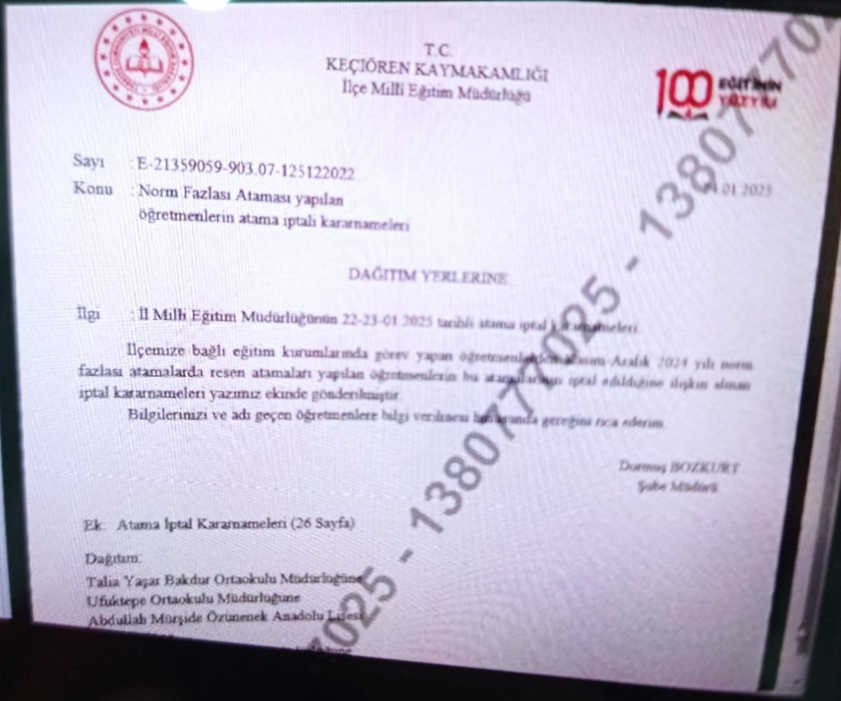 <a href="/_aliyalcin_/">Ali YALÇIN</a> Sayın başkanım Ankara'da yapılan norm fazlası öğretmenler atamaların iptali edildiği bilgisi bazı telegram grubunda paylaşımı yapıldı sizden ricamız bunun ülke genelinde iptali için çalışma veya görüşme yapmanızdır 
<a href="/_aliyalcin_/">Ali YALÇIN</a> 
<a href="/talatyavuz29/">Talat YAVUZ</a>