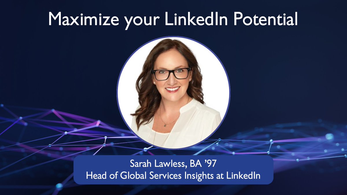 Join us for a virtual Lunch &amp; Learn with Sarah Lawless, BA '97, Head of Global Services Insights at LinkedIn, on Feb 6 at noon (EST). Learn how to:
💼 Build your LinkedIn profile
🌐 Expand your network
🚀 Connect to opportunities
Register at kings.uwo.ca/alumni/events-….