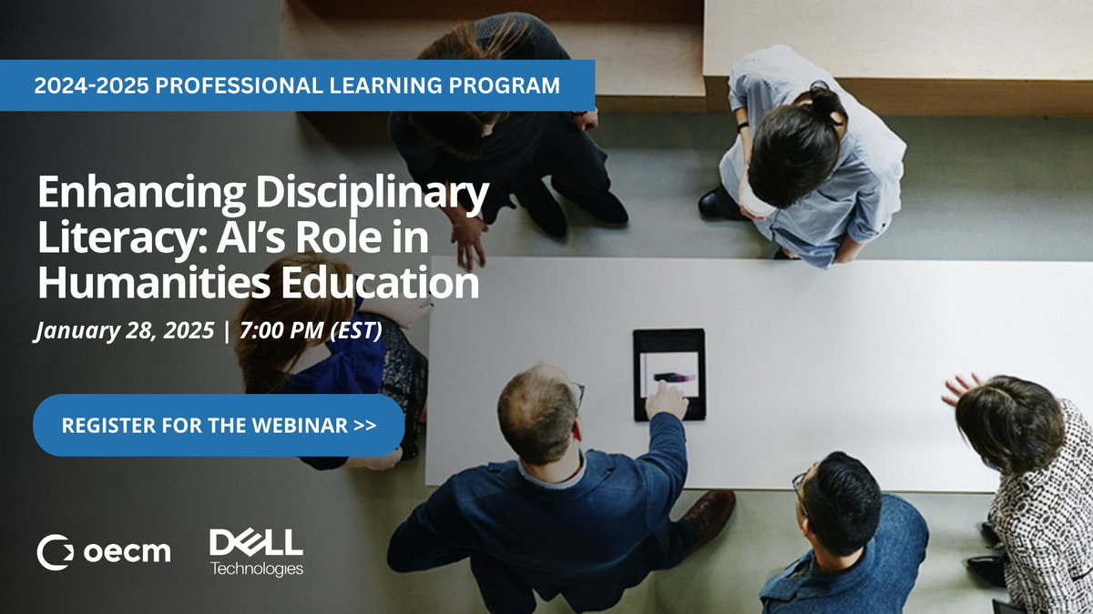K-8 Educators: Join us next Tuesday, January 28, 2025, for a free 2024-2025 Professional Learning Program webinar — Enhancing Disciplinary Literacy: AI’s Role in Humanities Education.

📅 Date: January 28, 2025
🕖 Time: 7:00 PM (EST)

Register now: bit.ly/3Wwzt0m
