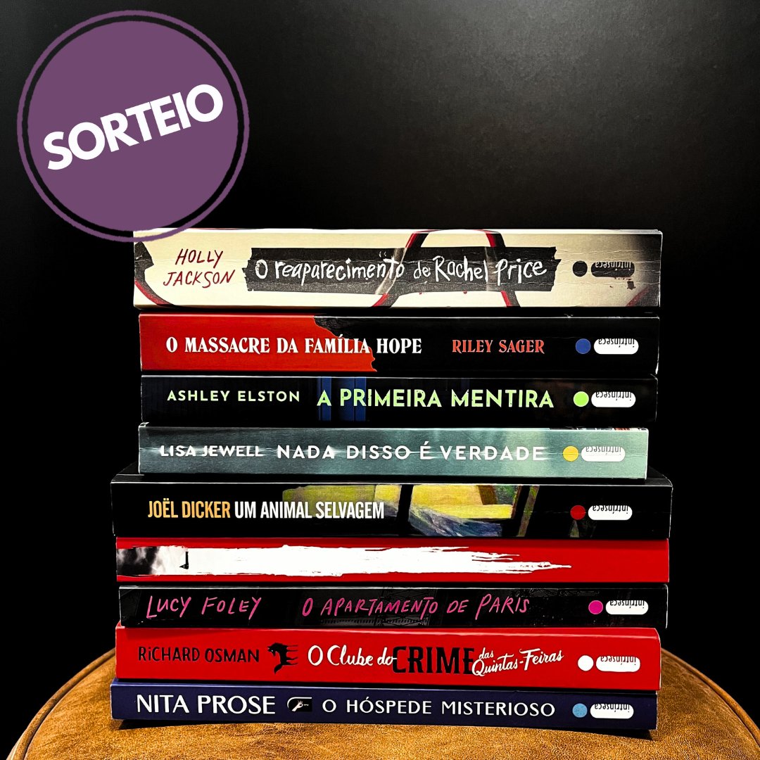 Confira o sorteio da semana com os livros de suspense! 📚😱

Siga o nosso perfil, dê RT neste post PUBLICAMENTE e preencha o formulário:
bit.ly/4gbs91k

O resultado será anunciado no dia 28/01, terça-feira. 
Boa sorte!