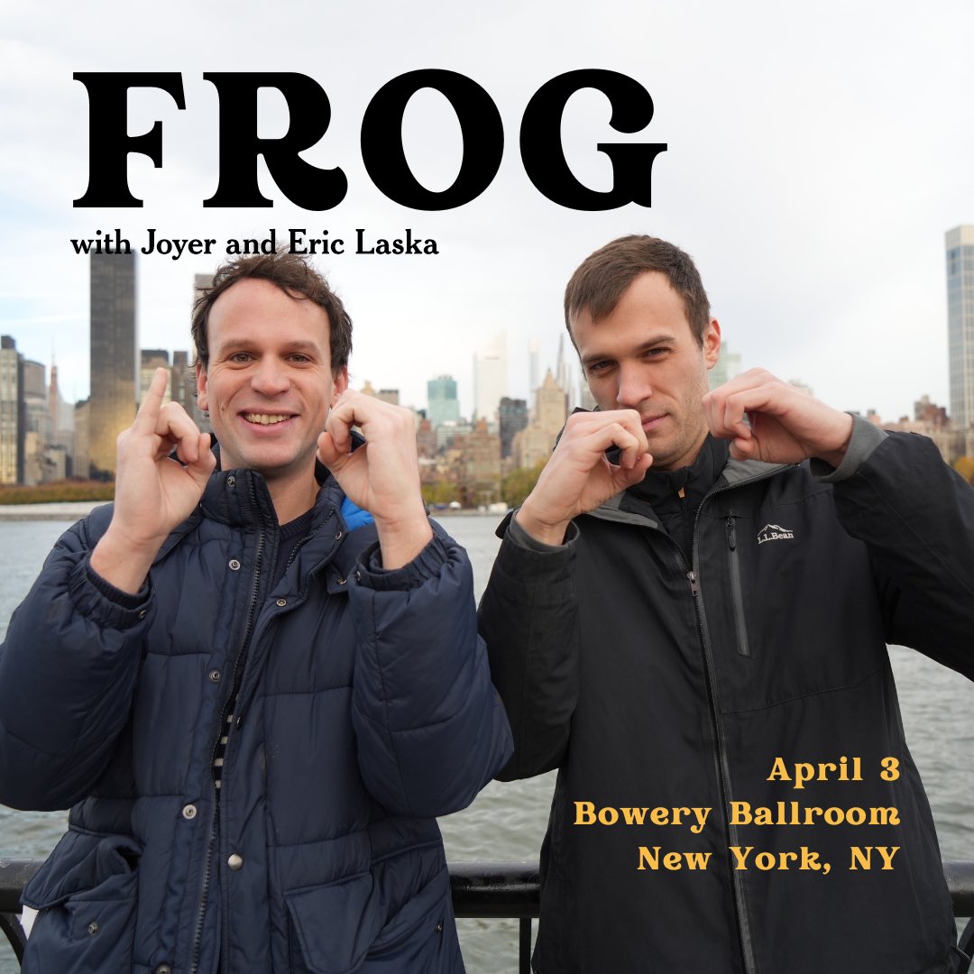 Joyer (@joyerband) on Twitter photo Opening for <a href="/heyitsfrog/">frog, a band</a> at bowery ballroom this april tix here: ticketmaster.com/frog-new-york-… Opening for <a href="/heyitsfrog/">frog, a band</a> at bowery ballroom this april tix here: ticketmaster.com/frog-new-york-…