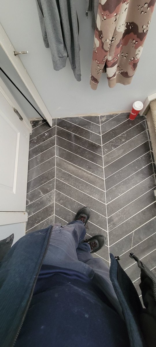 filthy_masters's tweet photo. Post-flood rebuild progress: chevron tile is in! Just need to add the vanity, toilet, and baseboards to finish the job. Restoring homes, one step at a time. #FloodRestoration #HomeRebuild #ChevronTile https://t.co/l6VrF7QdpJ