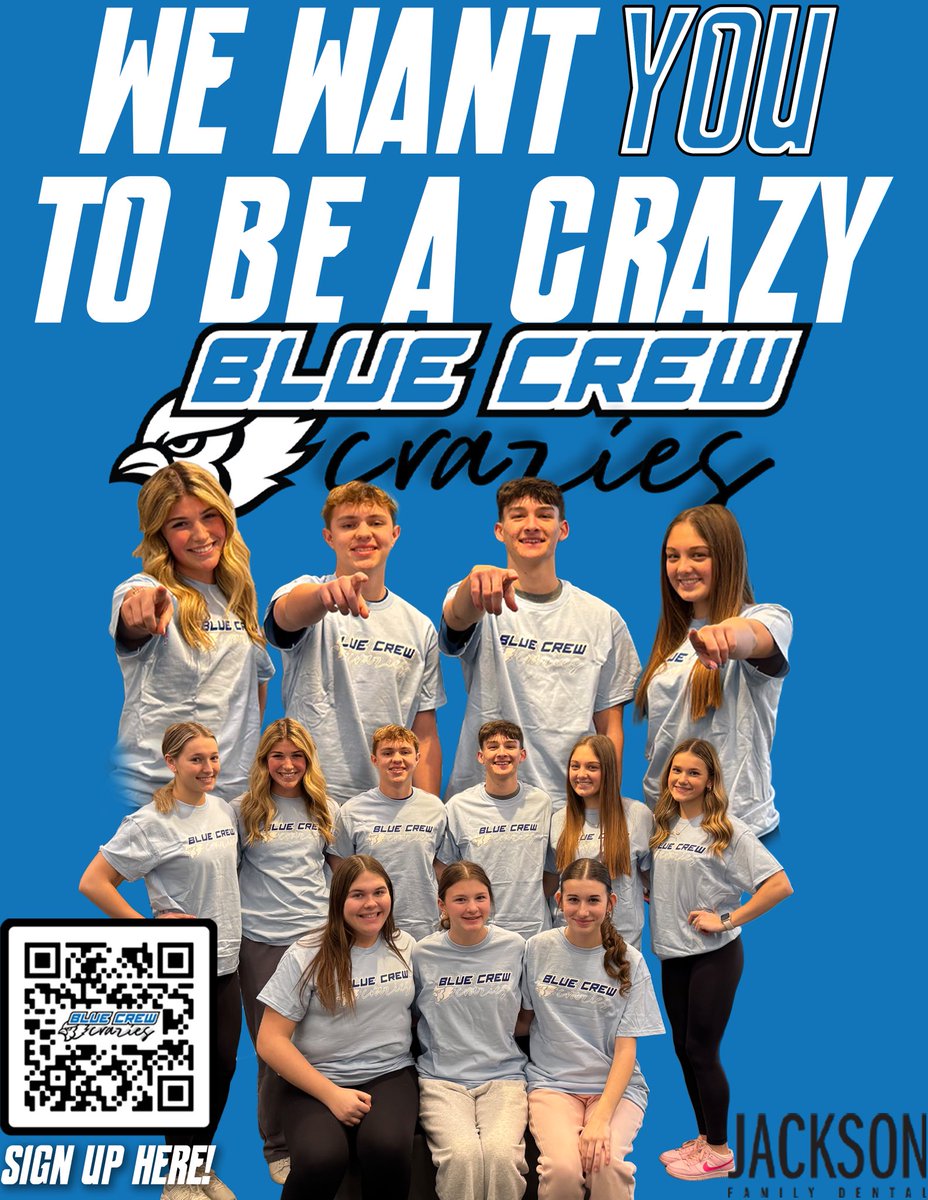bluecrewcrazies's tweet photo. Be a part of our CREW!!!! Sign up now for next year’s Crazies or become a Class Leader!!!!
We want YOU! Join now all incoming 9th, 10th, 11th and 12th grades for the 2025-2026 School Year! #lhsbirdcage #bluecrewcrazies #beststudentsection #highschool https://t.co/B54cdS2B0X