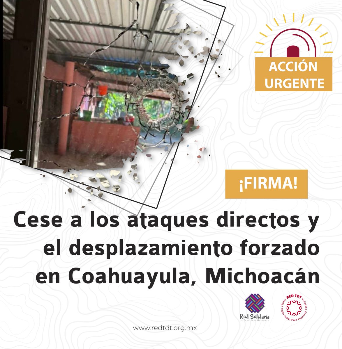 🚨Acción Urgente| Tu firma ayuda ✍️
redtdt.org.mx/archivos/19240

La <a href="/redsolidariaDH/">Red Solidaria de Derechos Humanos</a> documentó hechos recientes que colocan a la población de Coahuayula, Michoacán, en alto riesgo. Exige a las autoridades que cesen los ataques directos y el desplazamiento forzado.

#RedTDTOccidente