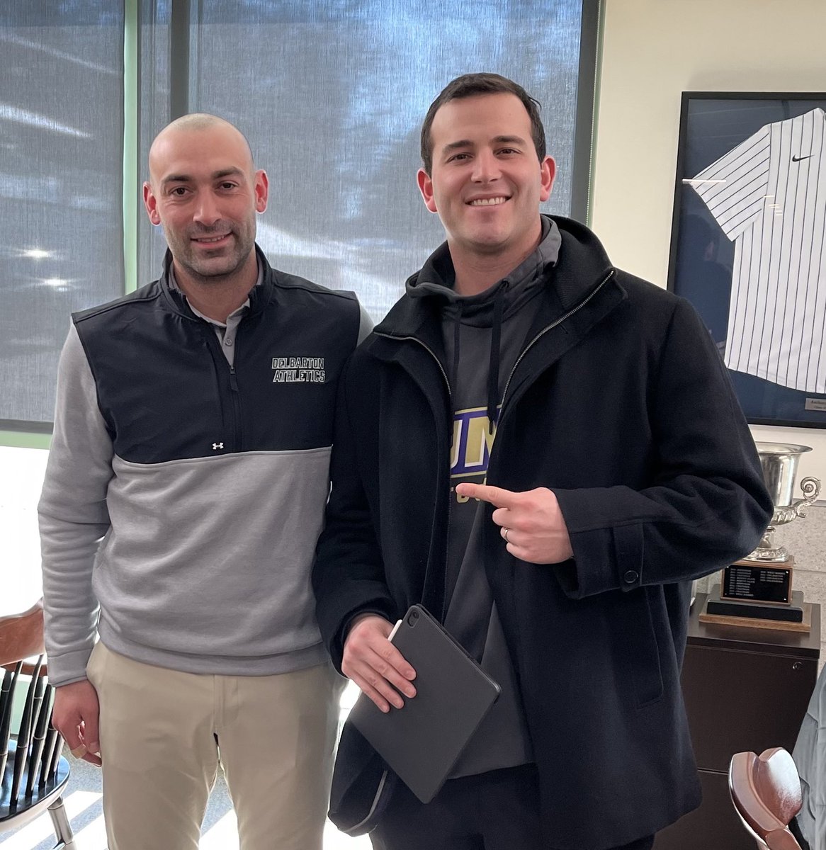 Great to have <a href="/CoachSparber/">Zach Sparber</a> on campus to meet our guys!

<a href="/JMUFootball/">JMU Football</a>