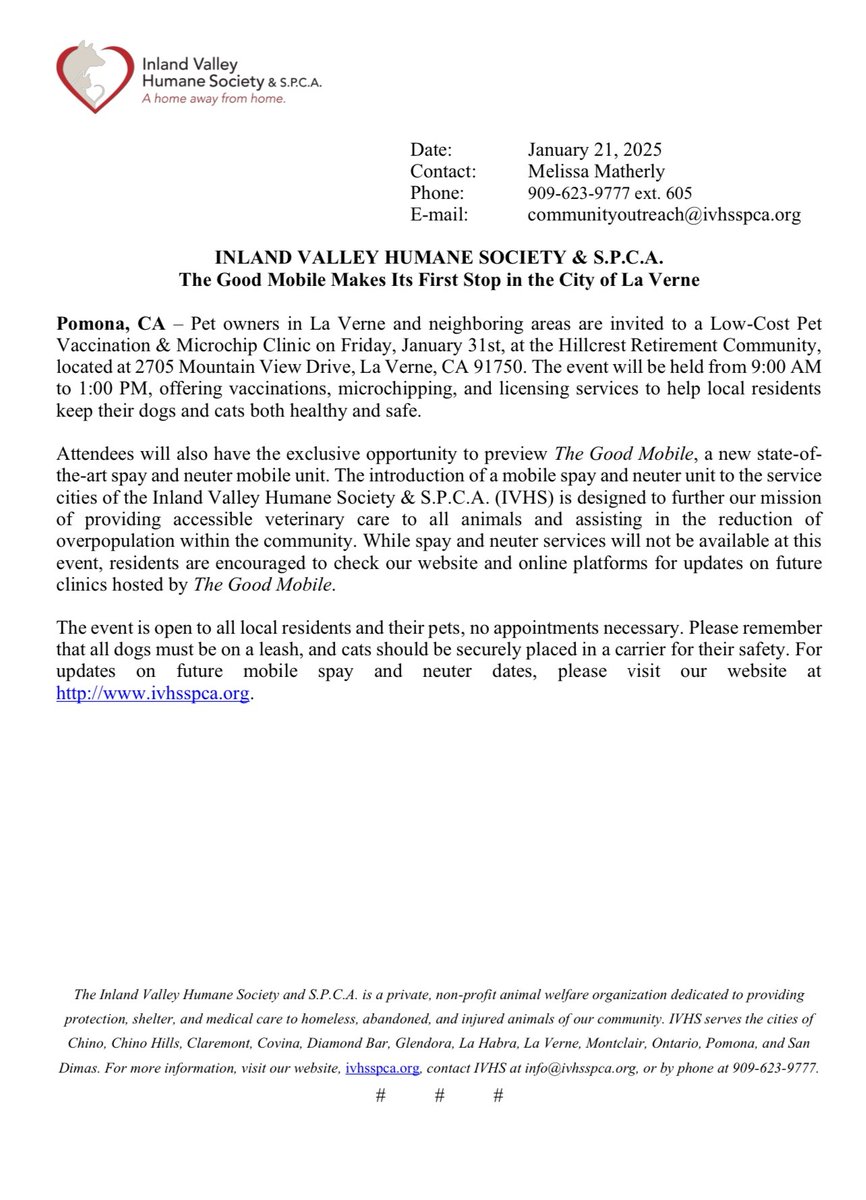 IVHS & SPCA tweet media