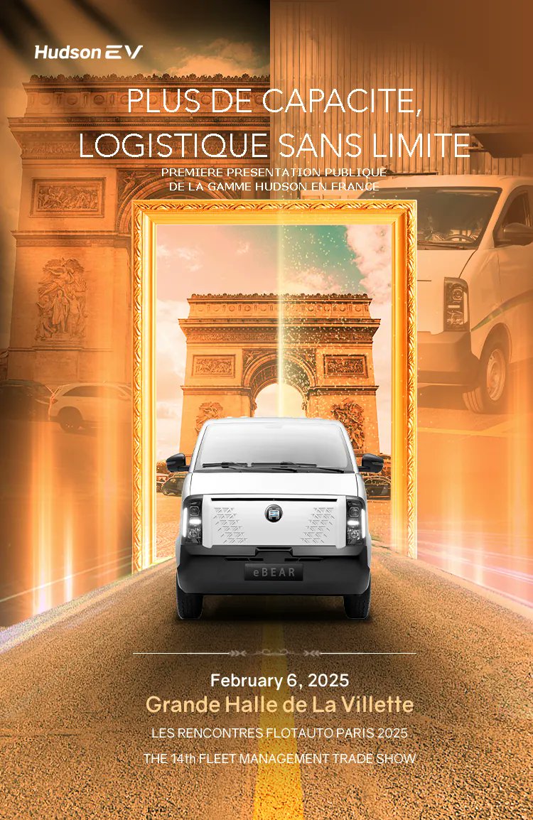 L'utilitaire électrique eBear sera présenté pour la première fois en Europe à Flotauto Paris le 6 février.
hudsonev.fr