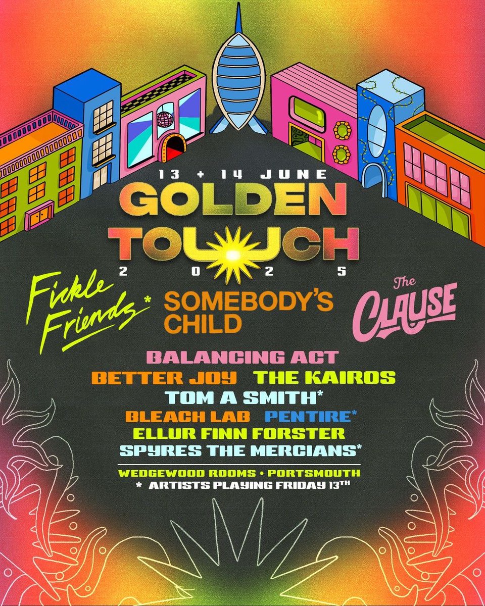 Golden Touch Festival (@goldentouchfest) on Twitter photo 1st wave is here! Time to reveal the first half of our lineup for 2025.
This year we have our headliners <a href="/ficklefriends/">Fickle Friends</a>, <a href="/SomebodysChild1/">Somebody's Child</a>, <a href="/theclauseuk/">THE CLAUSE</a> alongside <a href="/BLNCNGACT/">Balancing Act</a> <a href="/pentireband/">Pentire</a> <a href="/ellurmusic/">Ellur</a> <a href="/TheMercians/">The Mercians</a> & more
Tickets here: seetickets.com/event/golden-tโฆ 1st wave is here! Time to reveal the first half of our lineup for 2025.
This year we have our headliners <a href="/ficklefriends/">Fickle Friends</a>, <a href="/SomebodysChild1/">Somebody's Child</a>, <a href="/theclauseuk/">THE CLAUSE</a> alongside <a href="/BLNCNGACT/">Balancing Act</a> <a href="/pentireband/">Pentire</a> <a href="/ellurmusic/">Ellur</a> <a href="/TheMercians/">The Mercians</a> & more
Tickets here: seetickets.com/event/golden-tโฆ