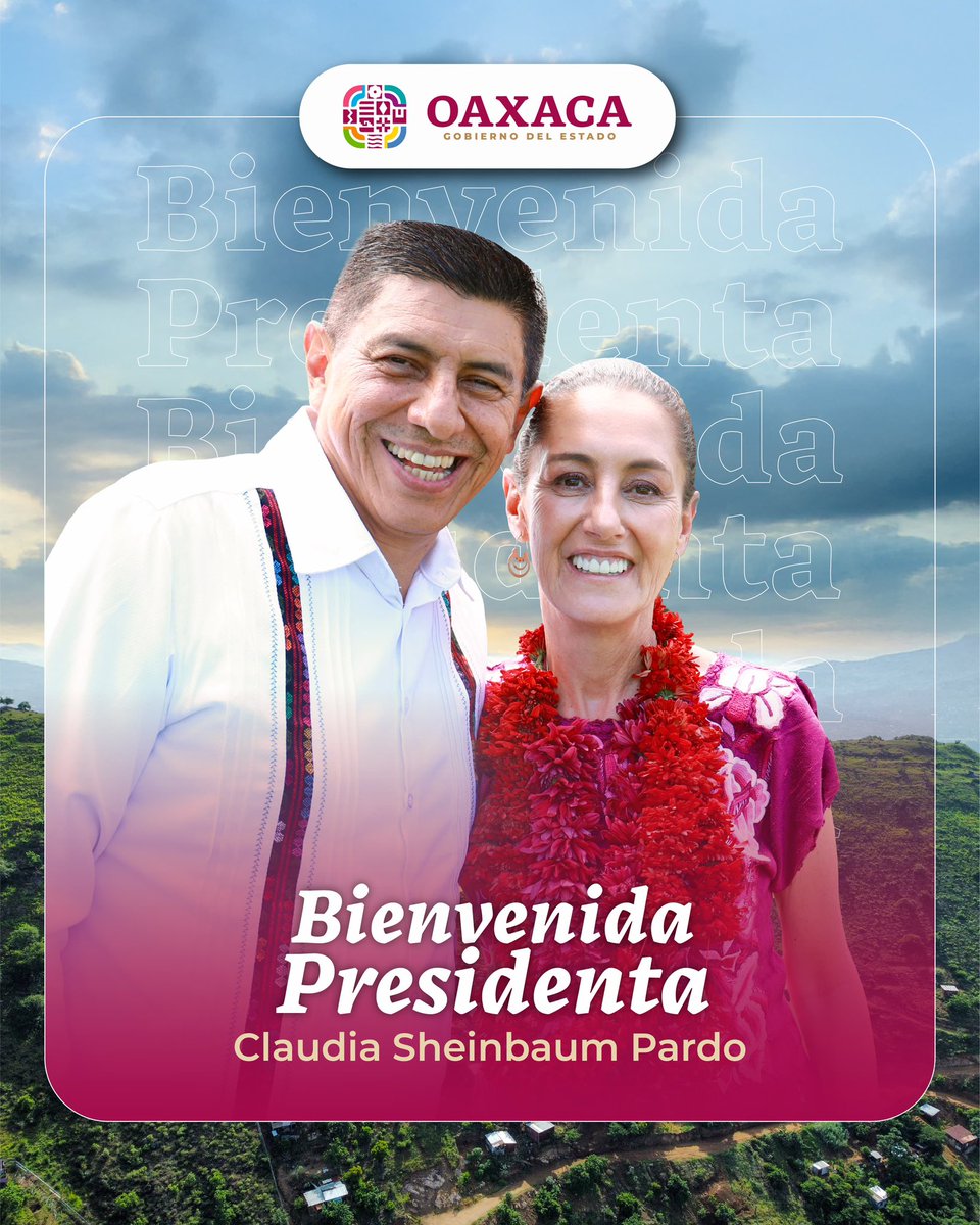 Salomón Jara Cruz (@salomonj) on Twitter photo En este día histórico para Oaxaca le damos la bienvenida a la Presidenta <a href="/Claudiashein/">Claudia Sheinbaum Pardo</a>. Esta tierra la recibe con los brazos abiertos. Su presencia y cercanía representa una oportunidad para fortalecer la colaboración y seguir avanzando juntos hacia un futuro próspero y seguro En este día histórico para Oaxaca le damos la bienvenida a la Presidenta <a href="/Claudiashein/">Claudia Sheinbaum Pardo</a>. Esta tierra la recibe con los brazos abiertos. Su presencia y cercanía representa una oportunidad para fortalecer la colaboración y seguir avanzando juntos hacia un futuro próspero y seguro
