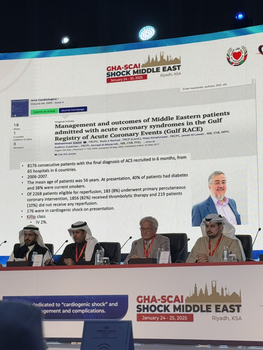 shirefaaa's tweet photo. 🌟Day 1 of the #GHA #SCAI Shock Middle East was incredibly educational! The sessions explored fascinating cases and key topics such as the pros and cons of #mechanicalsupport pharmacology in #cardiogenicshock &amp; insights from the latest trials. Excited for Day 2! @GULFHeartAssoc https://t.co/vOwbjjZnCP