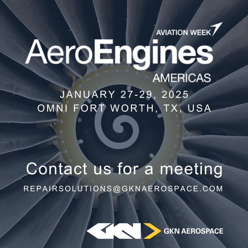 GKNAero's tweet image. GKN Aerospace&apos;s Repair Solutions business is Attending Aero-Engines Americas 2025!✈
#AeroEnginesAmericas #RepairSolutions #GKNAerospace #MRO #AviationWeek #AerospaceInnovation #FanBladeRepair #Structures #EngineRepair