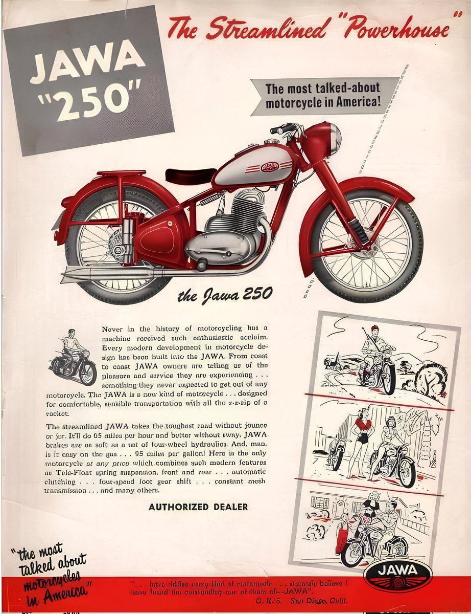 A classic throwback to the 1940s that still rings true today! The allure of Jawa Motorcycles’ Bobbers has never failed to captivate motorcyclists 😉

#JawaMotorcycles #Classic #Iconic #Legacy #Nostalgia #Timeless #Heritage