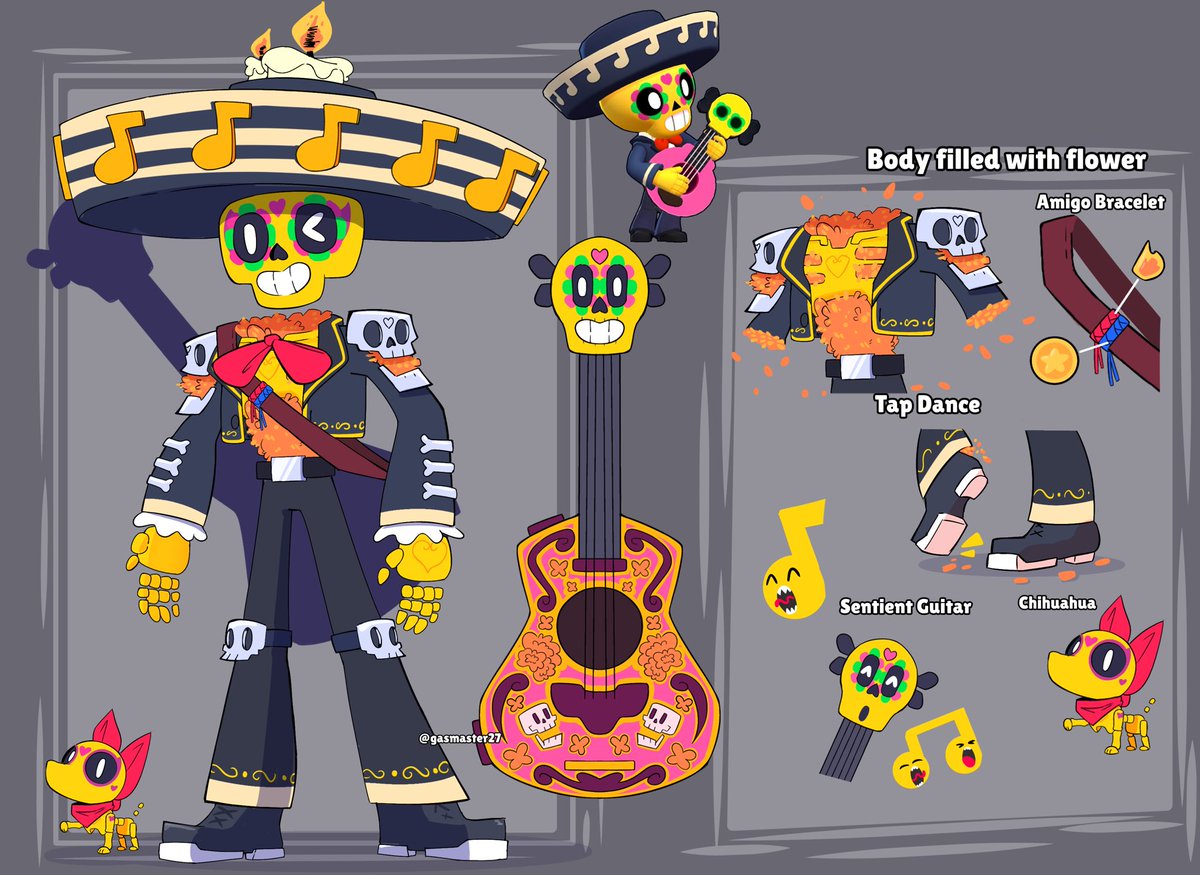 Gasmaskter27's tweet photo. Redesign Poco in My Style 💀
.
Hope you guys enjoy this one, next I will do the rest of the Mexican Performer  trio then Enchanted Forest.
.
You guys can suggest trio below 👇 
#brawlstars #brawlstarsfanart #brawlstarsarts https://t.co/Zbk2DDUjs6