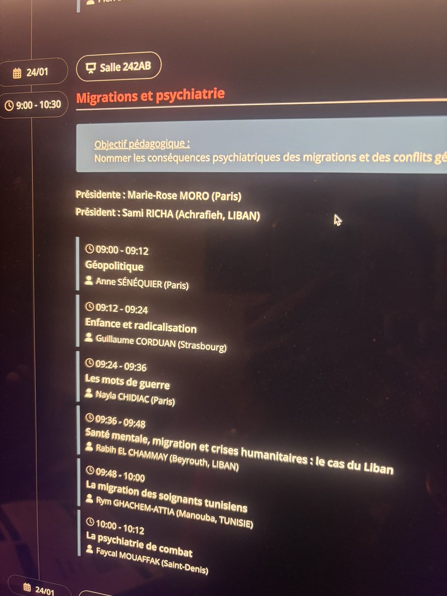 MarieRoseMoro's tweet photo. Ce matin au congrès de L’encéphale sur migrations et psychopathologie avec Samy Richa du Liban et des collègues du Liban, de Tunisie et de France … génial! J’ai appris que seuls 4% des internes tunisiens imaginent rester en Tunisie, les autres rêvent majoritairement d’Europe us https://t.co/pUZmTOfDsL