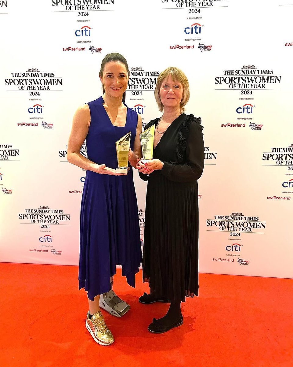 Double cycling joy at The Sunday Times Sportswomen of the Year awards! 🤩 🚲 

Dame Sarah Storey was crowned Disability Sportswoman of the Year last night, in regonition of her Paralympic and World Championship heroics last season, whilst Breeze superstar Val French was awarded