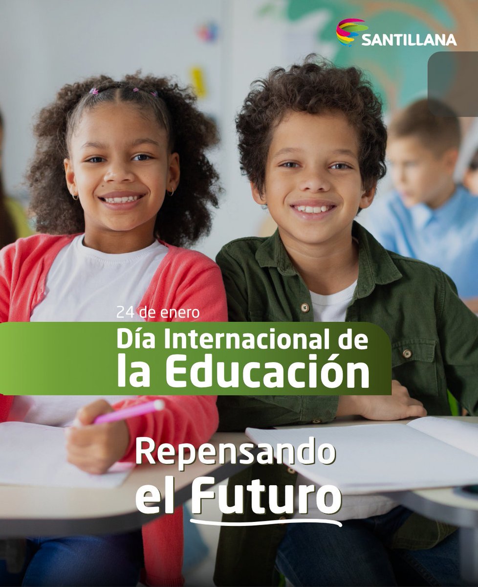 SantillanaVzla's tweet photo. 🎉 Feliz Día Internacional de la Educación 🎓
En las aulas de hoy nacen las ideas, los líderes y las soluciones que nos acercan a un mundo mejor. 🌎 ✨
💡 Porque la escuela no solo predice el futuro, lo crea.
#RepensandoElFuturo #SantillanaEducación #DíaMundialDelaEducación https://t.co/pNfMls9cln