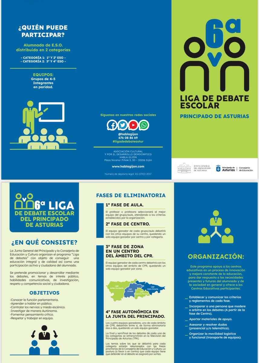 💛💙ASTURIAS DEBATE 😊

Arranca oficialmente la sexta edición de la #LigaDebateAsturias entre alumnado de la ESO de 24 Centros Educativos de todos los rincones de #Asturias.

🔗Consulta todos los Centros Educativos seleccionados:  educastur.es/documents/3486…