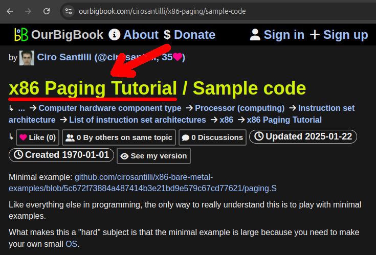 OurBigBook's tweet photo. https://t.co/No2Kc7tz0F Scopes now show clearly as a prefix when viewing descendants at toplevel on static and dynamic sites. This makes it clearer what pages are about. Static demo: https://t.co/kByOSLMeRY
Dynamic demo: https://t.co/VpaamXdh1B https://t.co/C3VKfuWK8D