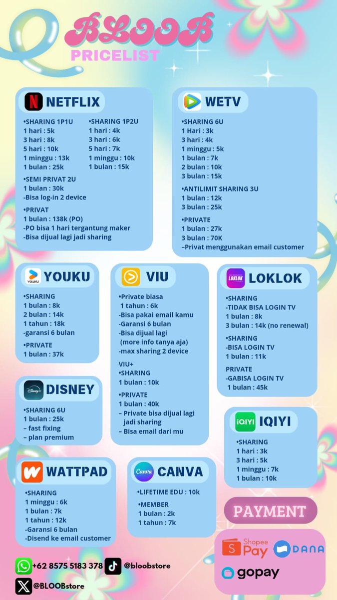 WTS WTB JUAL BELI APLIKASI PREMIUM

📞: +62 857-5518-3378

#aplikasipremium #youkuvip #loklok #VIU #CanvaPro #iqiyi #Disney #Wattpad