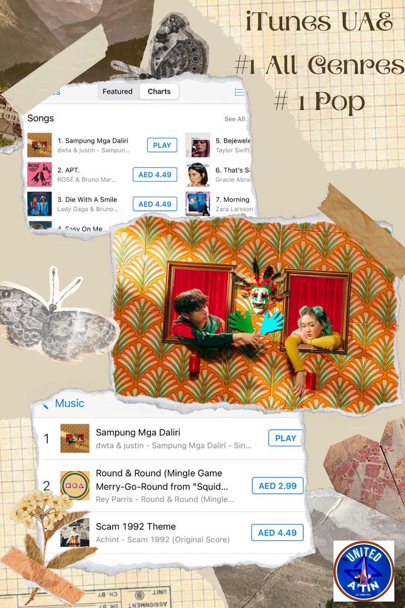 United_ATIN_'s tweet photo. Congratulations @akoaydwta and @justintdedios  🎉

"Sampung Mga Daliri"
#1  in itunes UAE

Thank you A'tin and Mais 🥰

@MaisanUae
@ATIN_AbuDhabi 
@UnitedAtinShrmn
@AngAmingJAHanan

SMD OutNow
 #dwta
 #justin
#DWTAxJUSTIN #SampungMgaDaliri https://t.co/wWWsZ3BApJ