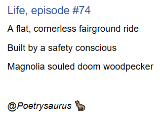 poetrysaurus's tweet photo. #dailypoem #life #FRIDAY https://t.co/VRl5vJmjTK