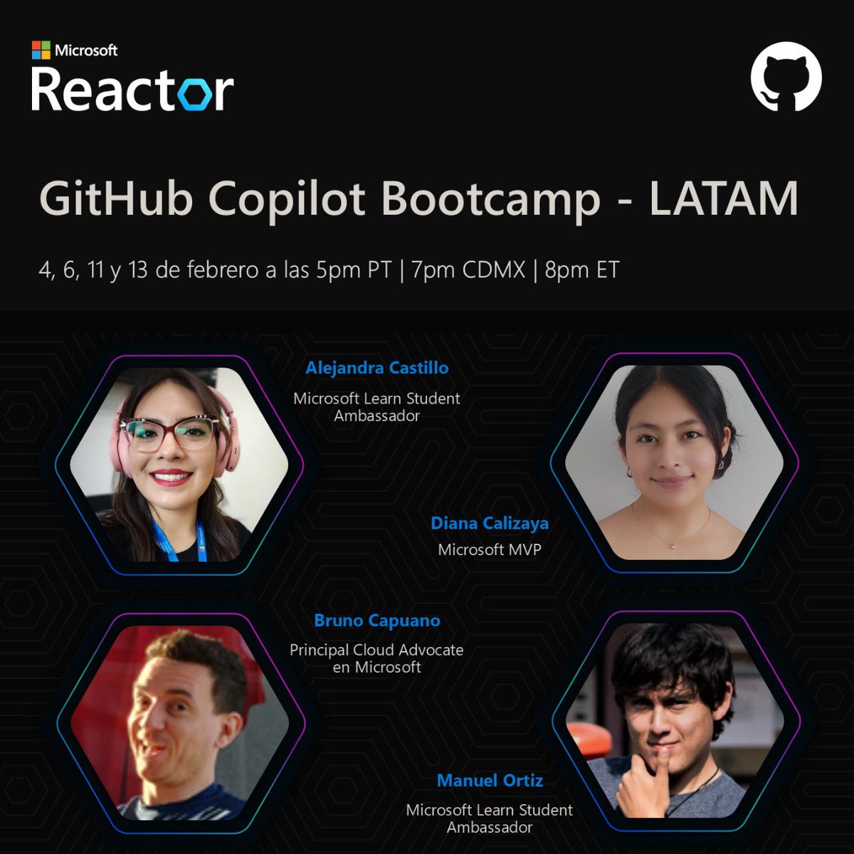 VictorDevRel's tweet photo. 🚀 Bootcamp de #GitHubCopilot Gratis
4 clases en vivo en español: cómo #GitHub #Copilot puede aumentar tu productividad en el #desarrollo?
🔗 REGÍSTRATE AHORA: https://t.co/jvekEzwpzP
#ReactorSaoPaulo #ReactorLatam #GitHubCopilotBootcamp #Microsoft #desarrollador #carrera https://t.co/BamLt0JOJW