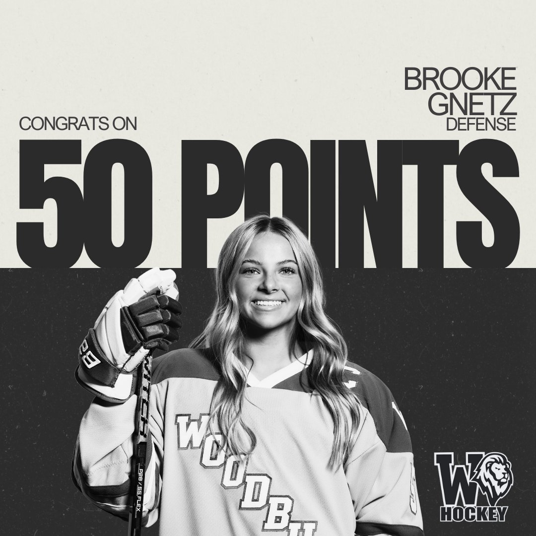 🚨 50 Career Points 🚨 Congrats to defenseman Brooke Gnetz for reaching 50 career points! An impressive achievement from the blue line!
