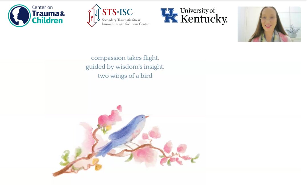 We thoroughly enjoyed learning about Compassion-Based Practices for Secondary Traumatic Stress from Dr. Ruth Gottfried! #UKCTAC

See our calendar for our next events: loom.ly/sFX_vX0