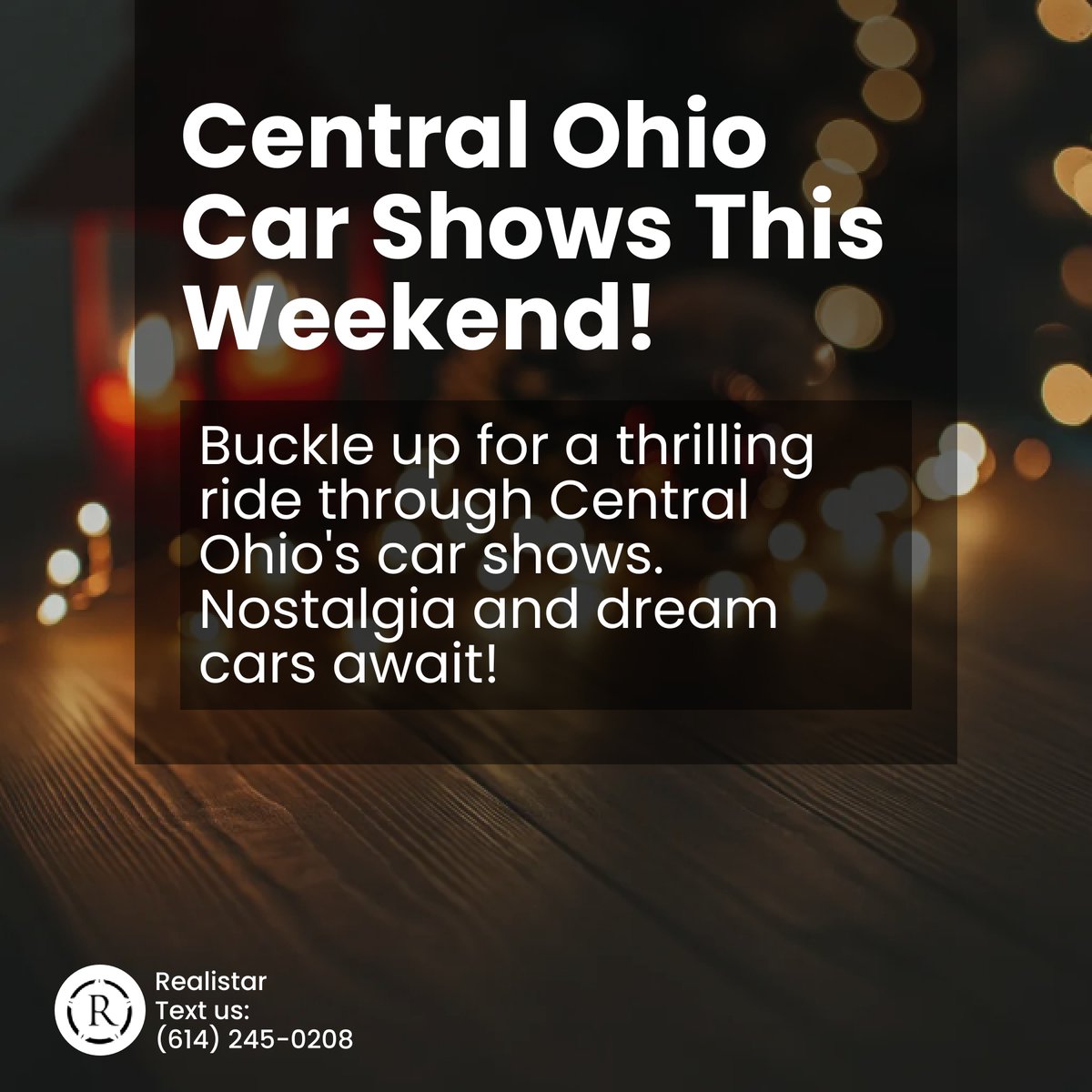RealistarAgents's tweet photo. Rev up your engines! 🚗 Whether you're a classic car enthusiast or just love a fun outing, Central Ohio's got you covered this weekend! 🎉 Dive into nostalgia &amp; maybe spot your dream ride. Who's rolling with you? Let’s make memories together. #CentralOhioCarShows https://t.co/ZL24gz3OIz