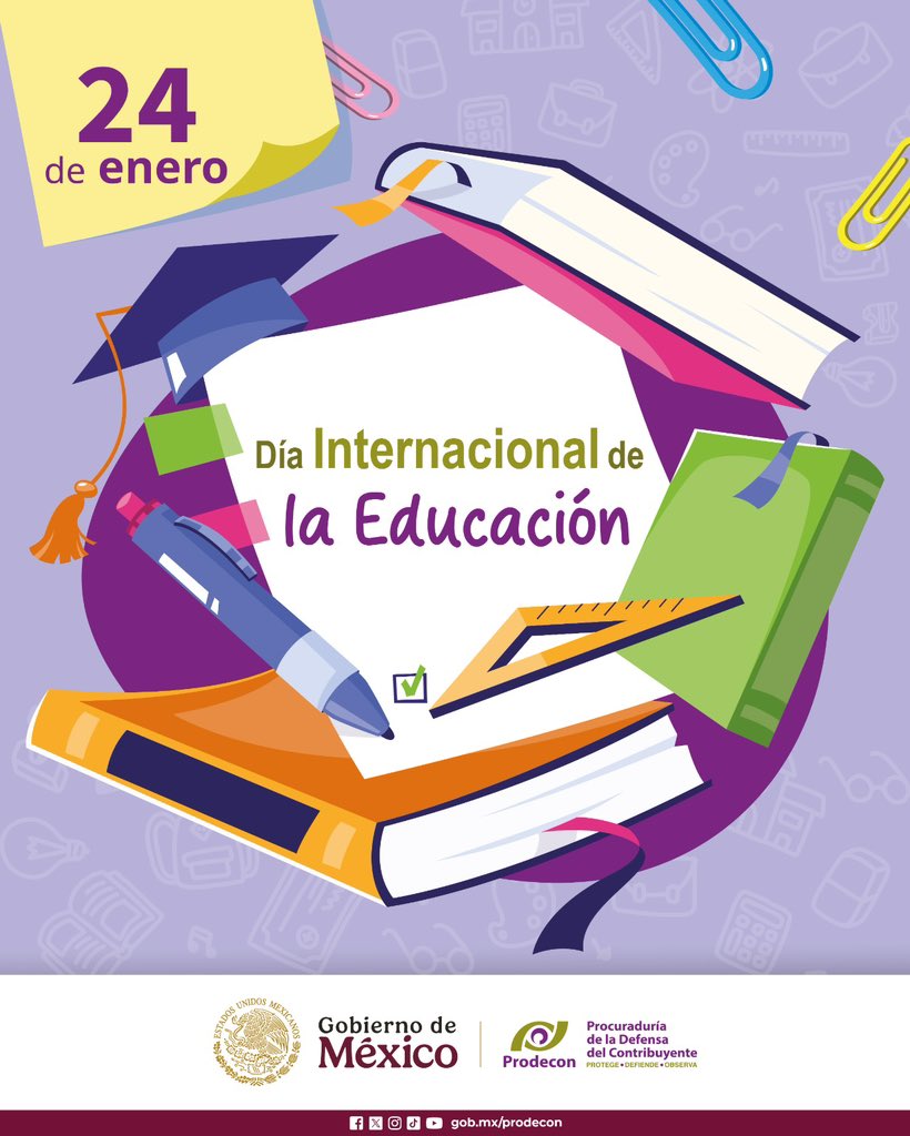 ProdeconMexico's tweet photo. 🟣 #Efeméride 🟢

La Asamblea General de las Naciones Unidas estableció este día para destacar el papel fundamental de la educación en la promoción de la paz y el desarrollo. 📚💻📝👩🏻‍🏫 👨🏽‍🏫

#Educación https://t.co/VtvWLlEYME