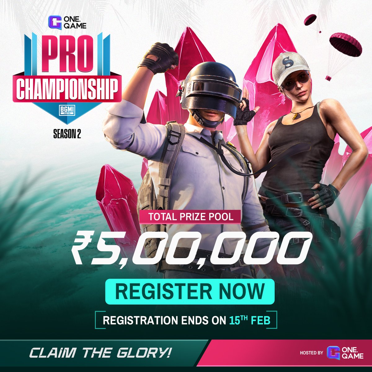 OneGameEsports's tweet photo. Get ready to battle for glory! ๐ฎ๐ฅ OneGame Pro Championship Season 2 is here with a massive โน5,00,000 prize pool ๐ฐ REGISTER NOW!
#BGMI #Season2 #BattleGroundsMobileIndia #esports #esportsindia #BGMItournament #onegameesports #OneDigitalEntertainment #ODE #Battlegrounds https://t.co/WJ5mePWw4L