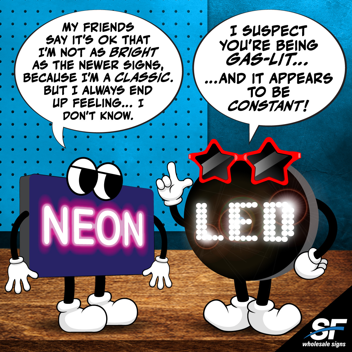 SignFabInc's tweet image. 🌟 Every sign has its own glow! 💡 Sign Fab reminds you to let your light shine bright today!✨ Let's talk signs! Visit us at signfab.com. #SignHumor #NeonVsLED #BrightIdeas