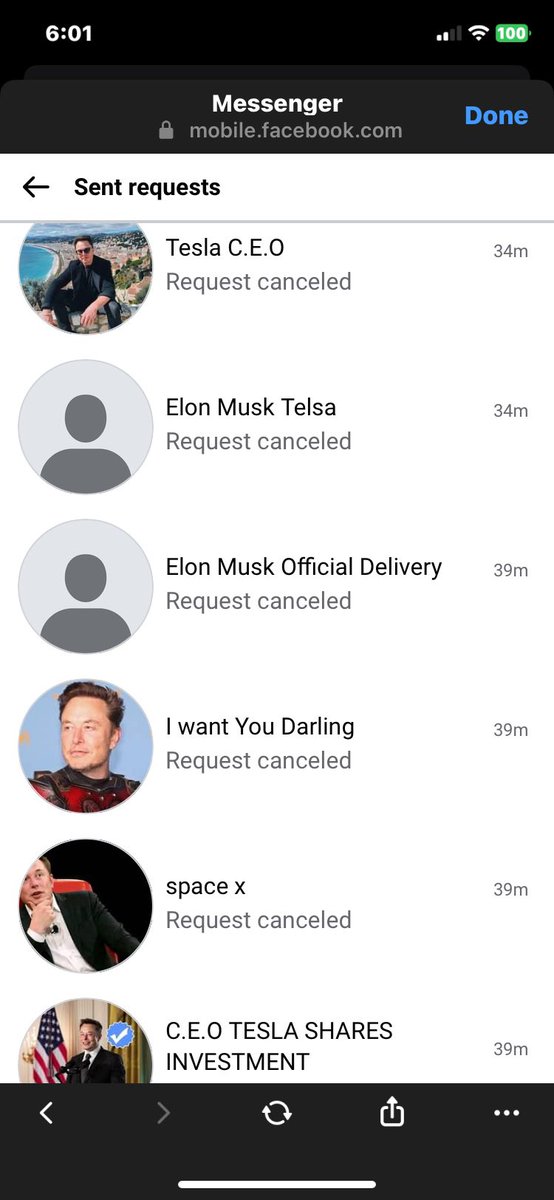 lfountn63's tweet photo. @realDonaldTrump @JDVance @elonmusk 
Can something PLEASE be done about the fake accounts on various media platforms including X?  

The scammer situation is out of control and people are losing money to these accounts hand over fist?  Maybe actually vet users and disallow duplication of accounts without some kind of verification .

Elon Musk / Tesla / SpaceX fake accounts alone are crazy on Facebook.  They are proclaiming Elon’s undying love for people who are lonely and vulnerable and convincing them that they are going to have all their money problems resolved with fake giveaways and new Tesla cars!

If Elon could make a public announcement or post here on X that these accounts are NOT him and HE is not doing these giveaways… SOMETHING !

My 82 year old mom thinks she is in love with @elonmusk Elon and he is going to take care of her.

The scammers even called her his “princess” and I told her that even my dad never called her his princess !

Please help resolve this issue!  It has GOT TO STOP!!!
FAKE ELON MUSK ACCOUNTS I CANCELED ON MY MOMS FACEBOOK…. this is only a FEW of them!
