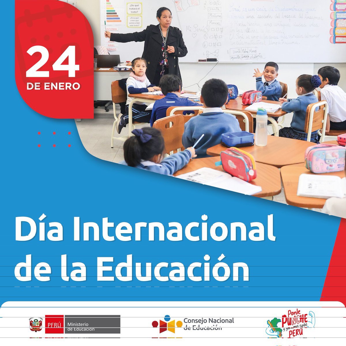 🗓️ En el Día Internacional de la Educación, el CNE reafirma su compromiso de promover una educación de calidad que garantice la inclusión y la equidad, el bienestar socioemocional y fomente de manera adecuada el uso de nuevas tecnologías digitales.