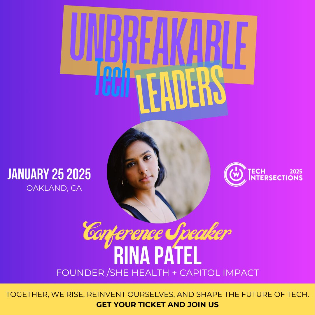 tech_intersect's tweet image. Build a mission-driven tech career! Join Rina Patel for insights on leveraging tech to create impactful solutions as a founder.
🗓️ Jan 25 | #MillsCollege #Oakland
🎟️ Tickets: bit.ly/2025techinters…
#TechIntersections #WOCinTech