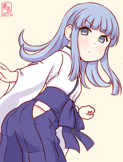 「提督、新年ぐらいシャキッとしてねっ? …そっ、出来るじゃない!」#艦これ版真剣お絵描き60分一本勝負_20250124#初風 