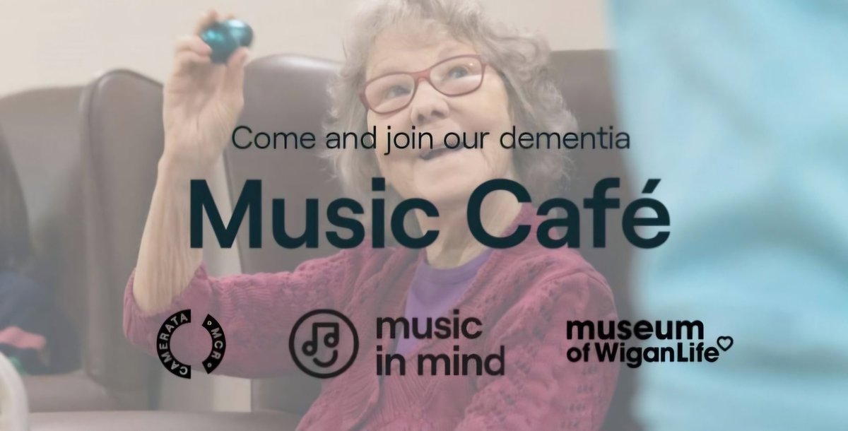 WiganMuseum's tweet photo. Join @MancCamerata every Monday for 'Music Café' - a friendly, relaxed #music and chat session for people living with #dementia, their families, and #carers.
#MusicInMind #Wigan #Memory
Mon 27 January
1-3pm
FREE, no need to book https://t.co/jQpjuGtwuP