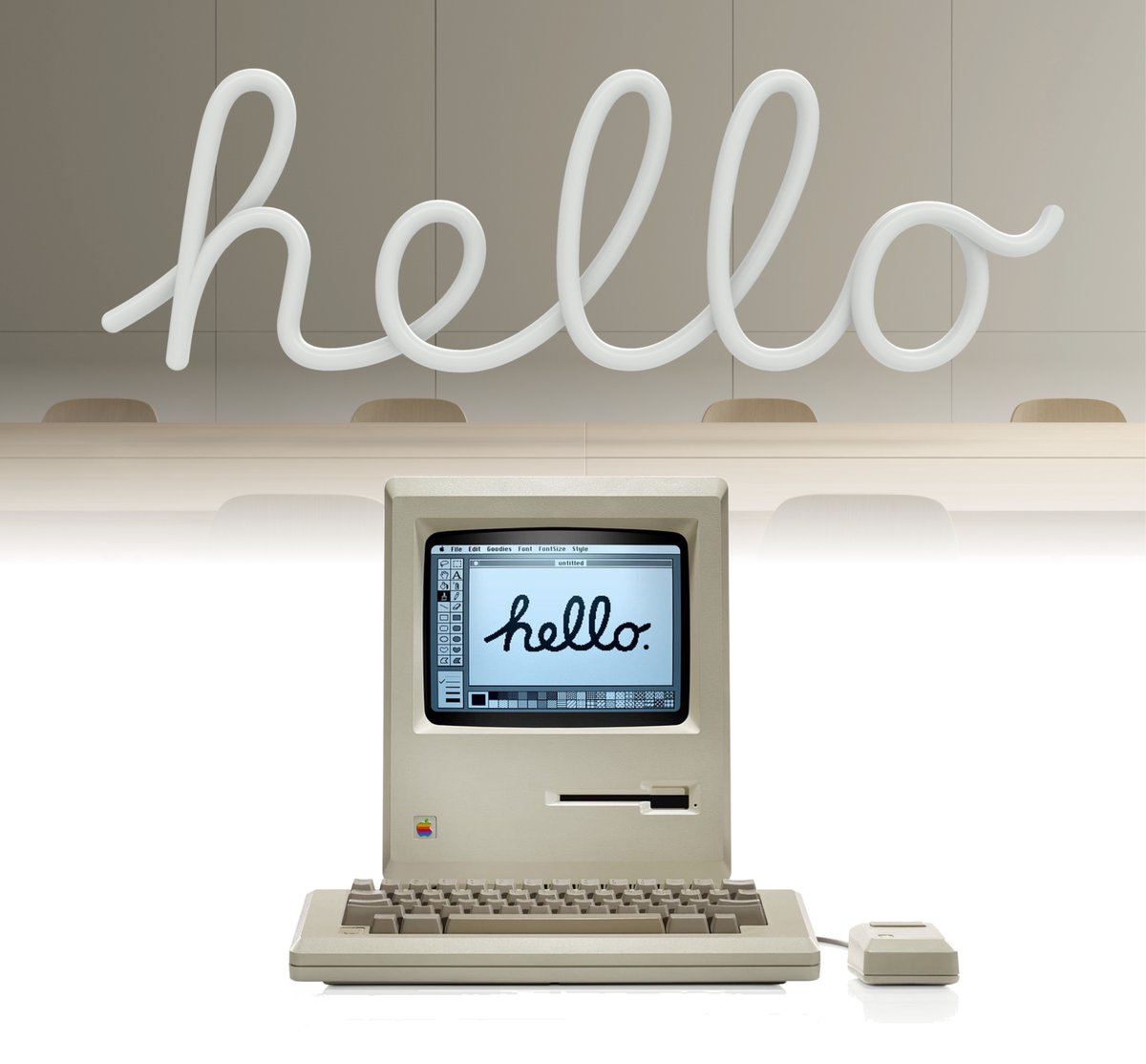 41 years ago today, the Macintosh first said “hello” and welcomed us to the world of personal computing.

1 year ago, the Vision Pro welcomed us to the world of spatial computing, with “hello” still being the first thing you see when booting it for the first time.