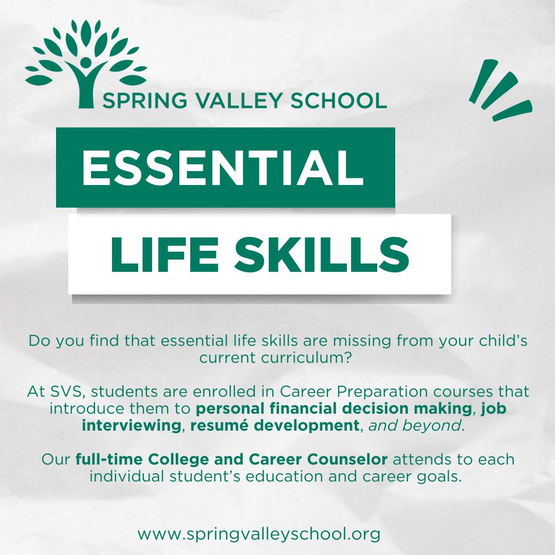 Spring Valley School (#Birmingham, #Alabama) is an independent, co-educational, college preparatory #school for bright students (K-12) with specific learning differences such as #dyslexia, #dysgraphia, and #dyscalculia.

Learn More: buff.ly/3WyzPnk