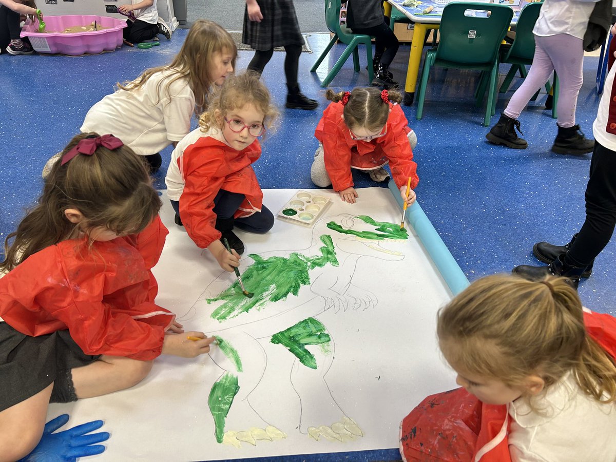We have also been making painting some dinosaurs for our playroom display 🦖