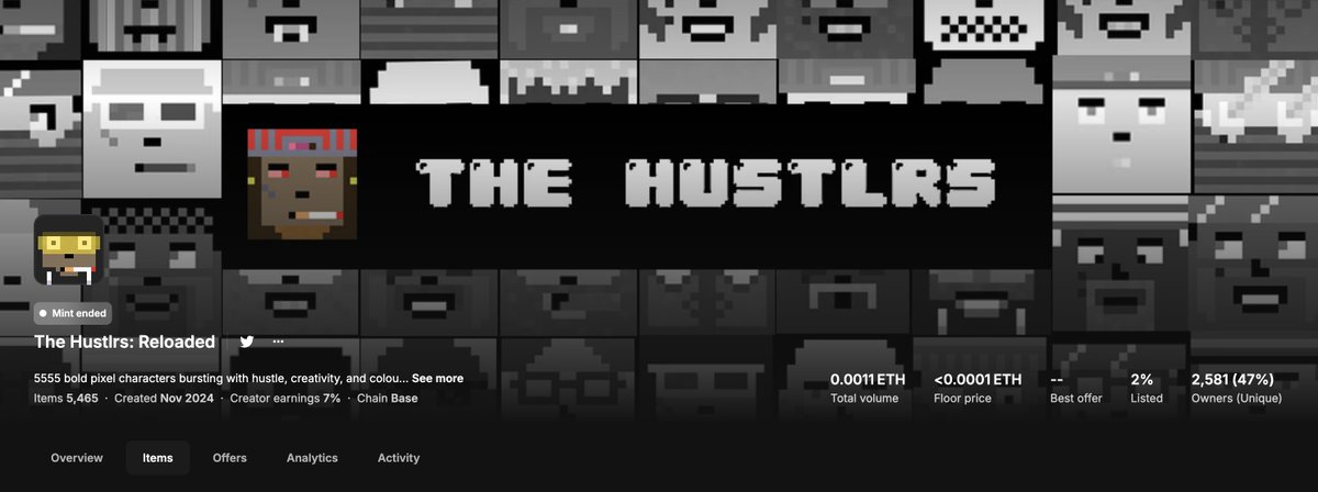 The HUSTLRS Reloaded on <a href="/base/">Base</a>  are now minted out

2581 Holders

It is now Reveal time !!

Let see what you all got .

Ready ? 👀